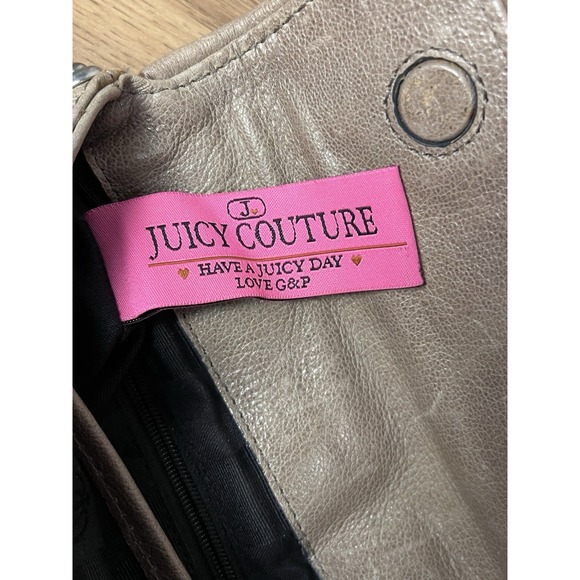 Vintage Juicy Couture Beige Leather Clutch Hand Purse 10\